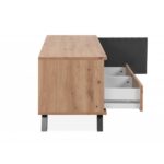 Porta TV Medan56A 2 cassetti e anta con vani a giorno rovere antracite - immagine 6