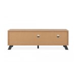 Porta TV Medan56A 2 cassetti e anta con vani a giorno rovere antracite - immagine 9