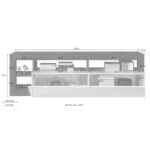 Porta TV Mogol bianco lucido pero 184x42x58H - immagine 3