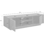 Porta TV Rock 2 ante effetto marmo bianco 139x43x44h - immagine 3