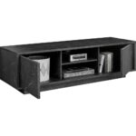 Porta TV Rock 2 ante effetto marmo nero 139x43x44h - immagine 2