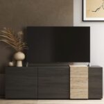 Porta TV Sabry 3 ante titanio rovere Kadiz - immagine 2