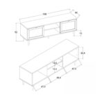 Porta TV Vienna56A 2 ante e vano a giorno nero con frontali effetto vimini - immagine 6