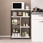 Scaffale da cucina Nilufer nero e bianco