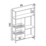 Scaffale da cucina Nilufer nero e bianco - immagine 4