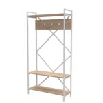 Scaffale ingresso appendiabiti Kety metallo bianco - immagine 2