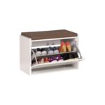 Scarpiera con panca Susa colore bianco apertura a ribalta - immagine 2