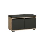 Scarpiera con pouff Dragoshoe noce e nero - immagine 3