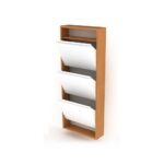 Scarpiera pensile bambu' bianca con 3 ante a ribalta - immagine 2