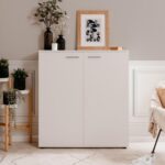 Scarpiera Satos02A bianca 2 ante e 8 ripiani - immagine 4