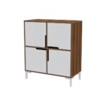 Scarpiera Wind Tower 4 scomparti colore noce bianco90x45x90h - immagine 2