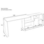 Scrivania angolare Mia cemento bianco reversibile - immagine 5