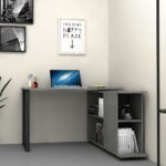 Scrivania con libreria Oslo cemento 120x60 cm. - immagine 4