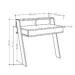 Scrivania da parete Cowork tortora con cassetto 94 cm. - immagine 4