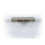 Scrivania Ilia piedi in metallo bianco e piano rovere 96x51x75 HMT190642 - immagine 3