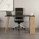 Scrivania Pina 120 con libreria laterale noce antracite - immagine 3