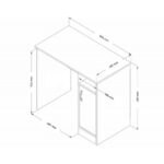 Scrivania Subat bianca 90 cm - immagine 3