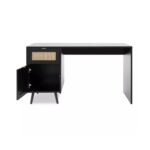 Scrivania Vienna30A nera con frontali effetto vimini - immagine 3
