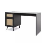 Scrivania Vienna30A nera con frontali effetto vimini - immagine 4