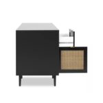 Scrivania Vienna30A nera con frontali effetto vimini - immagine 6