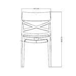 Sedia Esme polipropilene grigio metal schienale incrocio - immagine 3