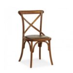 Sedia Heritage in faggio cognac seduta imbottita in tessuto