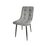 Sedia imbottita Dani grigio antracite vellutino a quadri - immagine 2