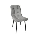 Sedia imbottita Dani grigio antracite vellutino a quadri