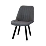 Sedia imbottita Layla grigio antracite con decoro - immagine 2