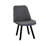 Sedia imbottita Layla grigio antracite con decoro