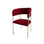 Sedia Key tessuto rosso scuro e struttura oro - immagine 2