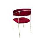 Sedia Key tessuto rosso scuro e struttura oro - immagine 3