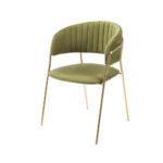 Sedia Key tessuto verde e struttura oro - immagine 2