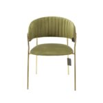 Sedia Key tessuto verde e struttura oro - immagine 3