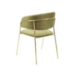 Sedia Key tessuto verde e struttura oro - immagine 4