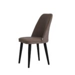 Sedia Niva tessuto cappuccino antimacchia gambe nere - immagine 2