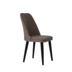 Sedia Niva tessuto cappuccino antimacchia gambe nere