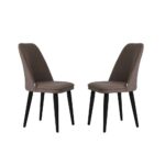 Sedia Niva tessuto cappuccino antimacchia gambe nere - immagine 3