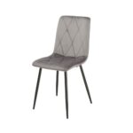 Sedia Okar tessuto grigio cuciture a rombo - immagine 2