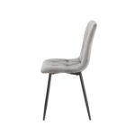 Sedia Okar tessuto grigio cuciture a rombo - immagine 4