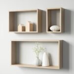 Set 3 mensole da parete Shelvy Rec forma rettangolare colore rovere sonoma - immagine 2