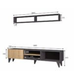 Soggiorno porta TV Amore nero rovere - immagine 3