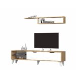 Soggiorno porta TV Volge rovere bianco - immagine 4