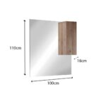 Specchio bagno con pensile Salemi 100x110h e lampada LED rovere mercure - immagine 5