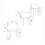 Tavolino da salotto impilabile Nido Hansel bianco nero - immagine 3