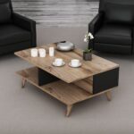 Tavolino da salotto Lyontav nero e noce - immagine 2