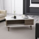 Tavolino da salotto Lyontav noce e bianco - immagine 3