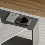 Tavolino da salotto Trio colore cemento bianco - immagine 4
