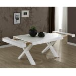 Tavolo allungabile Gondar 160x90 bianco larice - immagine 2