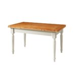Tavolo allungabile shabby bianco 140x80 con gambe tornite